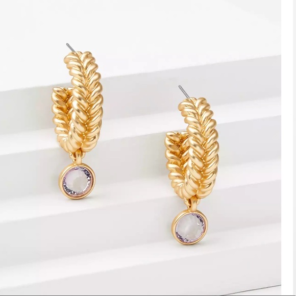 LOFT Jewelry - Gem Drop Braided Hoop Earrings